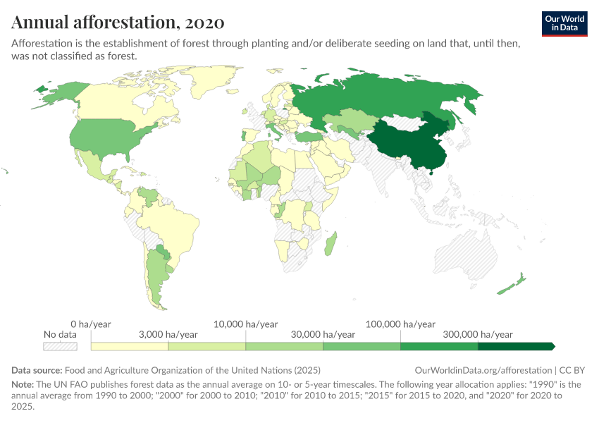 A thumbnail of the "Annual afforestation" chart