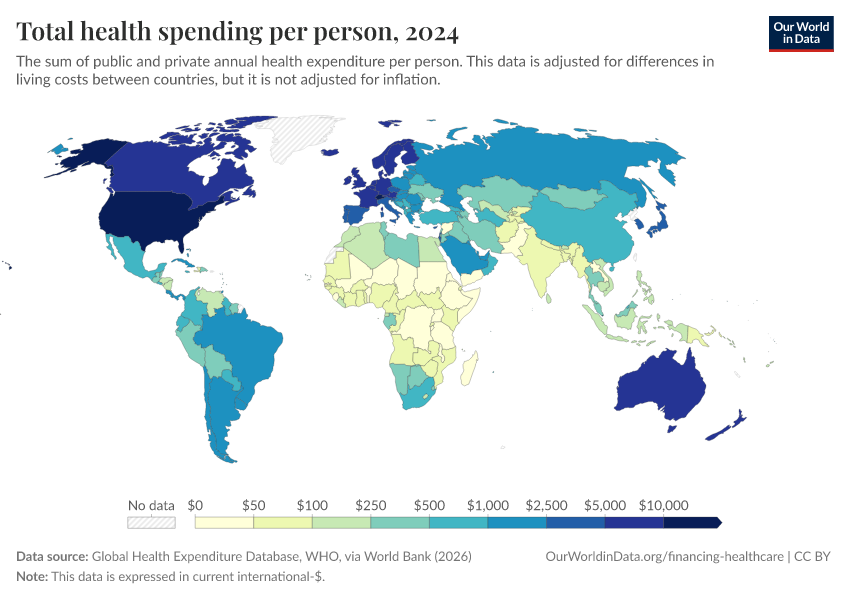 A thumbnail of the "Total health spending per person" chart