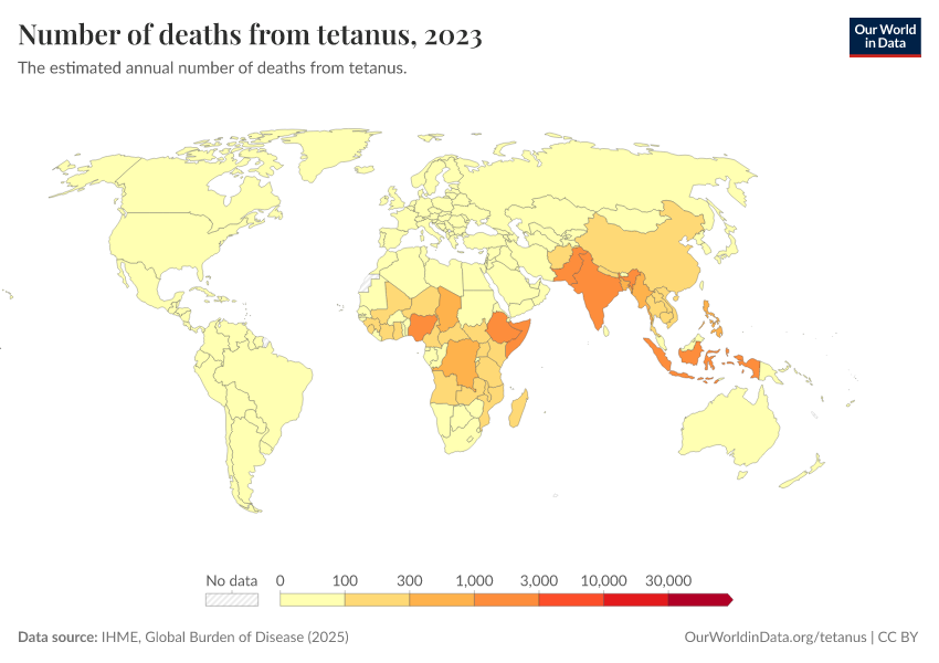 A thumbnail of the "Number of deaths from tetanus" chart