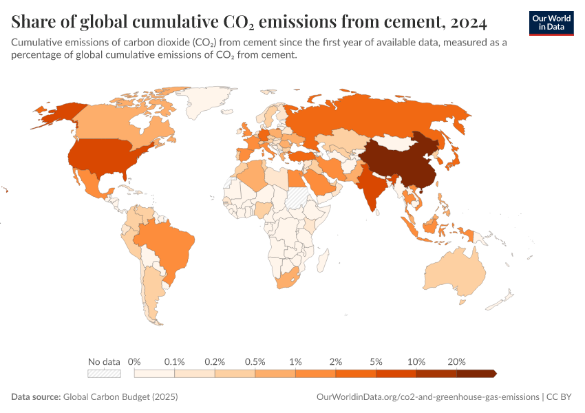 A thumbnail of the "Share of global cumulative CO₂ emissions from cement" chart